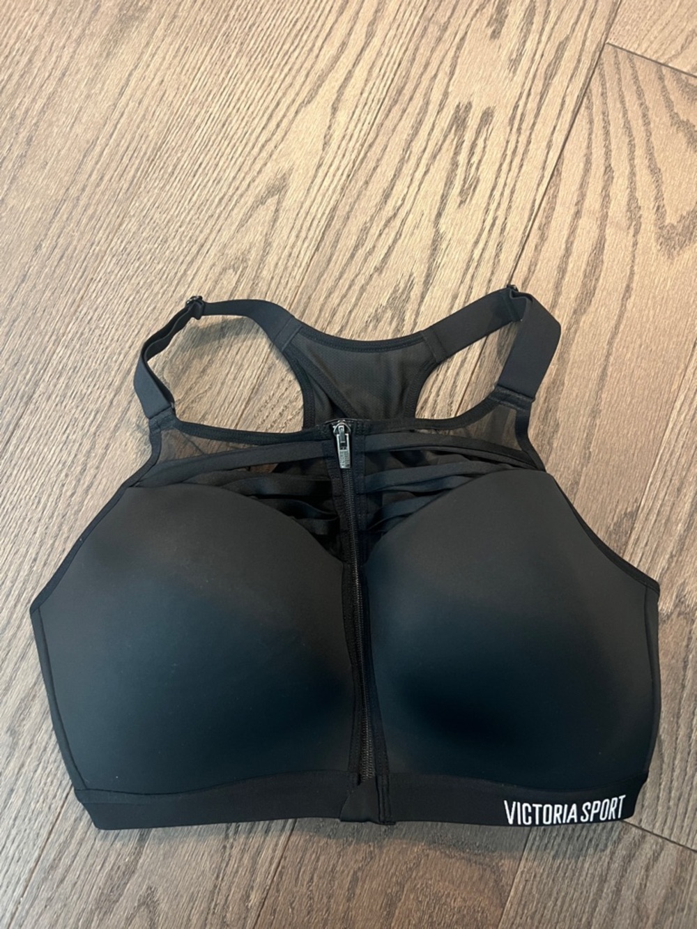 Victoria Sport Black Front-Zip High Support Sports Bra
